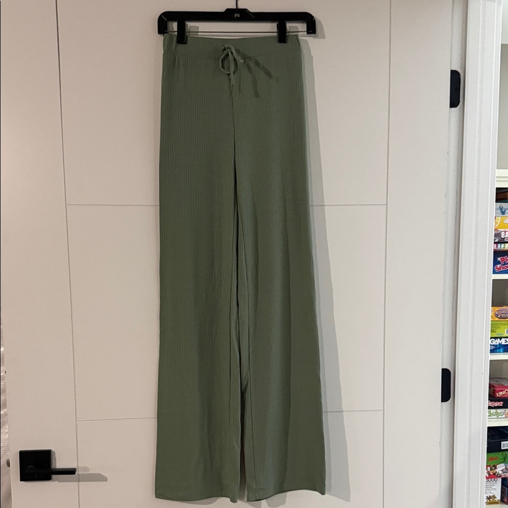 White Fox Sage Green Trousers